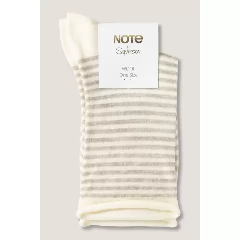 Ankelstrømpe Wool Roll-Top, Offwhite Ankelstrømpe Wool Roll-Top, Offwhite