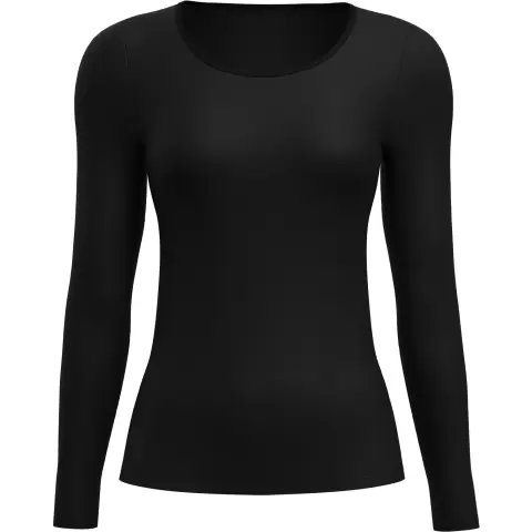 True Confidence Uld/Silke Bluse, Black True Confidence Uld/Silke Bluse, Black