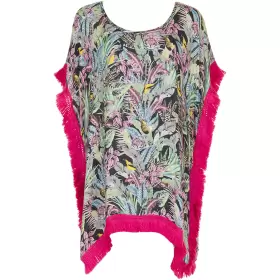 Milano Strand Poncho, Flower Print