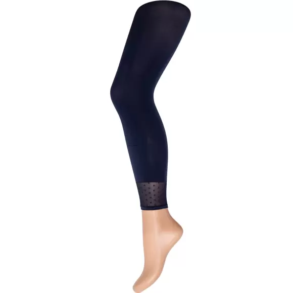 Decoy - Leggings Capri W/Mesh Dots, Blue Iris