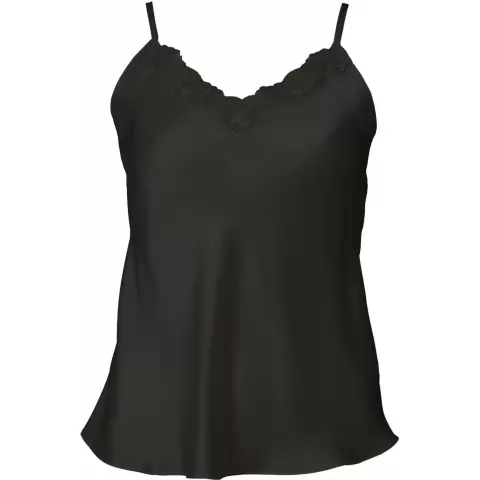 Pure Silke Top Med Blonde, Sort