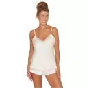 Lady Avenue - Pure Silke Top Med Blonde, Off-White