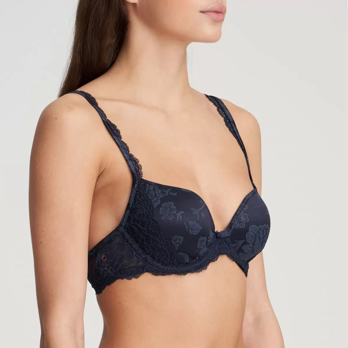 MARIE JO SYLVIA PADDED PUSH UP BRA - VELVET BLUE – Tops & Bottoms