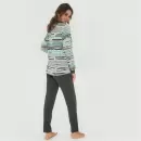 Wiki - Bamboo Langærmet Pyjamas, Aqua Stripes