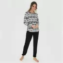 Wiki - Bamboo Langærmet Pyjamas, Black Aqua