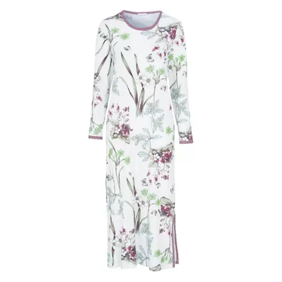 Damella Of Sweden - Langærmet Natkjole, Aubergine