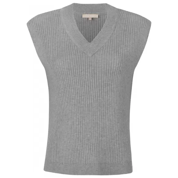 Soft Rebels - Jasmin V-Neck Vest Knit, Light Grey