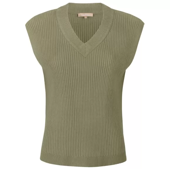 Soft Rebels - Jasmin V-Neck Vest Knit, Covert Green