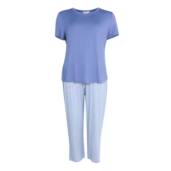Wiki - Bamboo Kortærmet Pyjamas, Denim Pepita Wiki - Bamboo Kortærmet Pyjamas, Denim Pepita