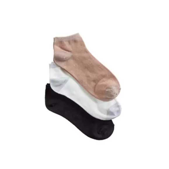 Festival - Sneaker Sock 3 Pack, Sort/Råhvid/Beige